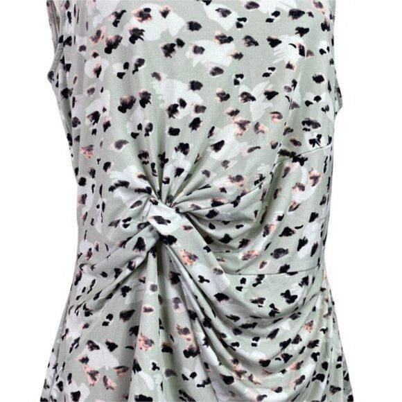 DKNY Cheetah Print Sleeveless Blouse Side Knot LG - Picture 5 of 5
